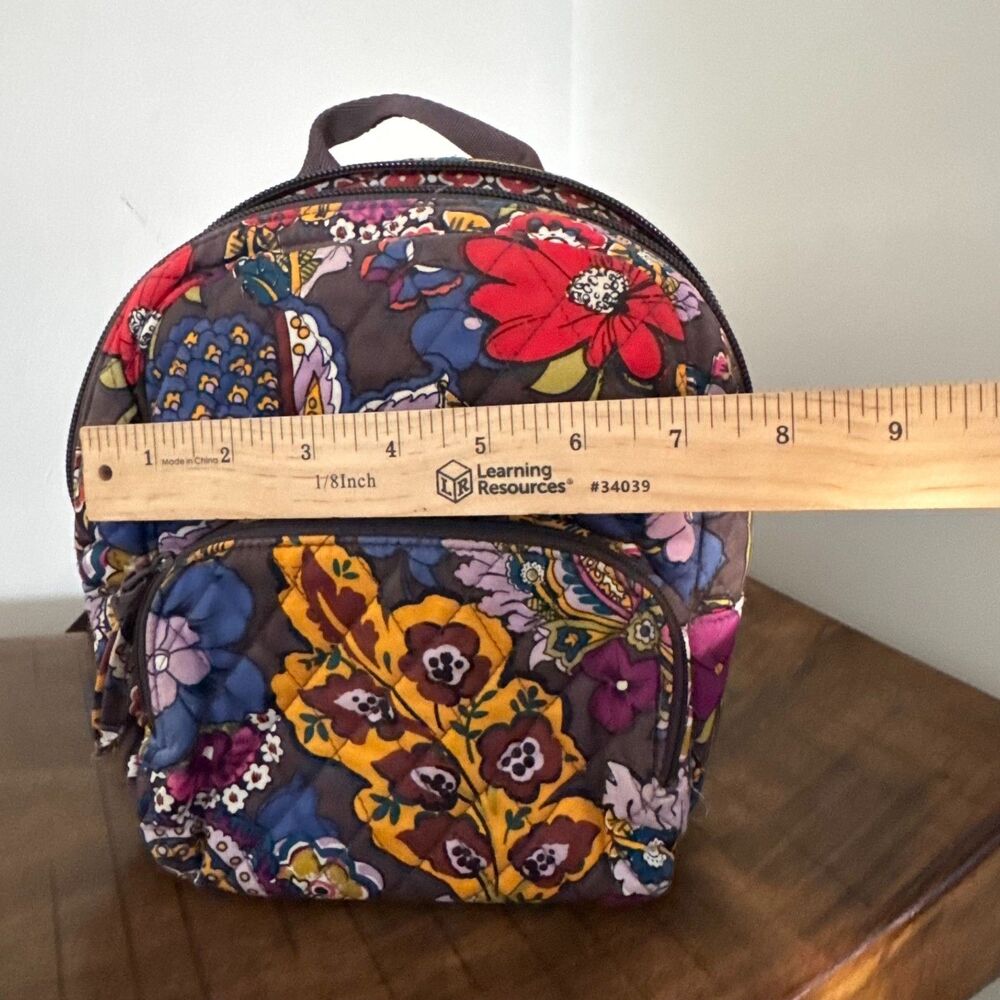 Vera Bradley Mini Backpack Floral Print Quilted Cotton Bookbag Travel Bag - Picture 3 of 9